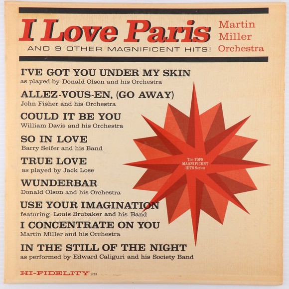 Martin Miller And His Orchestra – I Love Paris Mono Vinyl LP Record Tops L 1753 - Picture 1 of 16